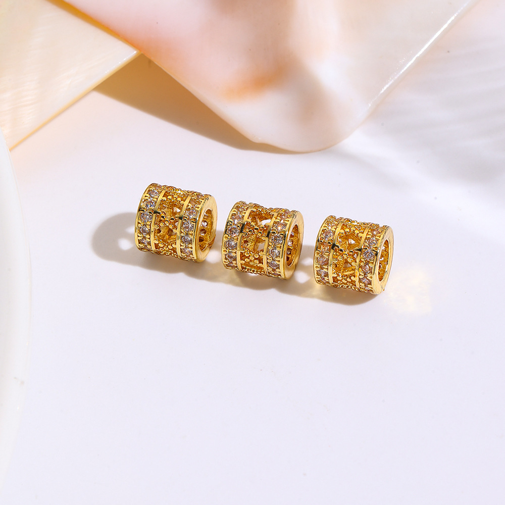 Copper plated 18K gold spacer beads, handmade loose beads DIY bracelet necklace crystal pearl spacer beads jewelry accessories