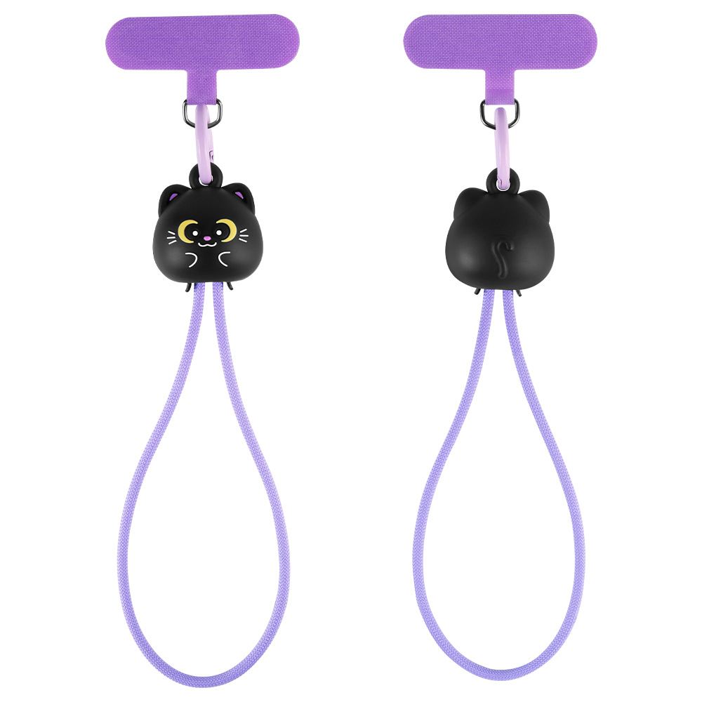 Black Cat Bracelet Fast Charge Data Cable Dual Type-C Cartoon Cute Portable Phone Laptop Fast Charge Cable 60W C-C