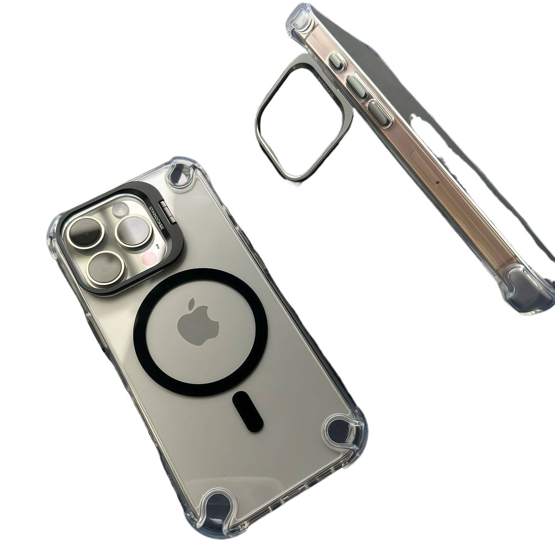Magnetic charging phone case for iPhone 17, U3 lens stand, anti-drop for Apple iPhone 16, protective case for iPhone 17