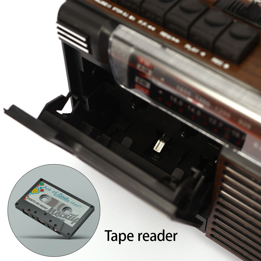 Vintage Multi-Band Radio, Multifunctional Loud Volume Retro Cassette Player Bluetooth Radio