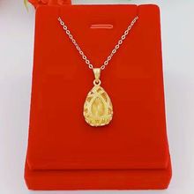 Teardrop pendant necklace for women gold-plated hollow simple pendant collarbone chain live streaming jewelry