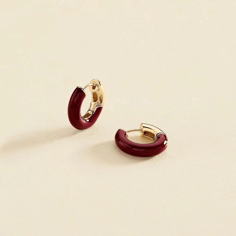 New Enamel Earrings Niche Drip Oil Milad Agatha Rio Series Ear Accessories