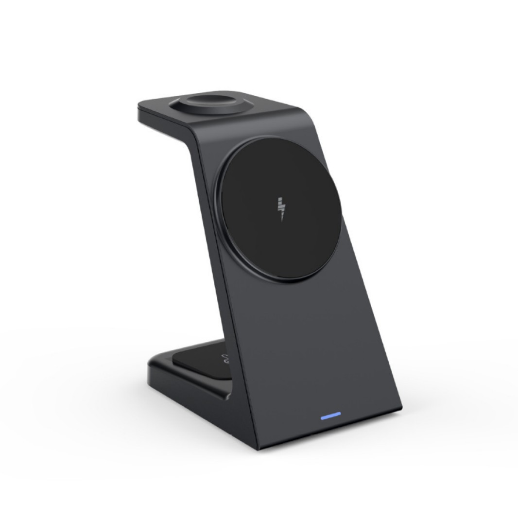 Three-in-one magnetic wireless charger compatible with Apple watch phone desktop charger 15W fast charging charging stand