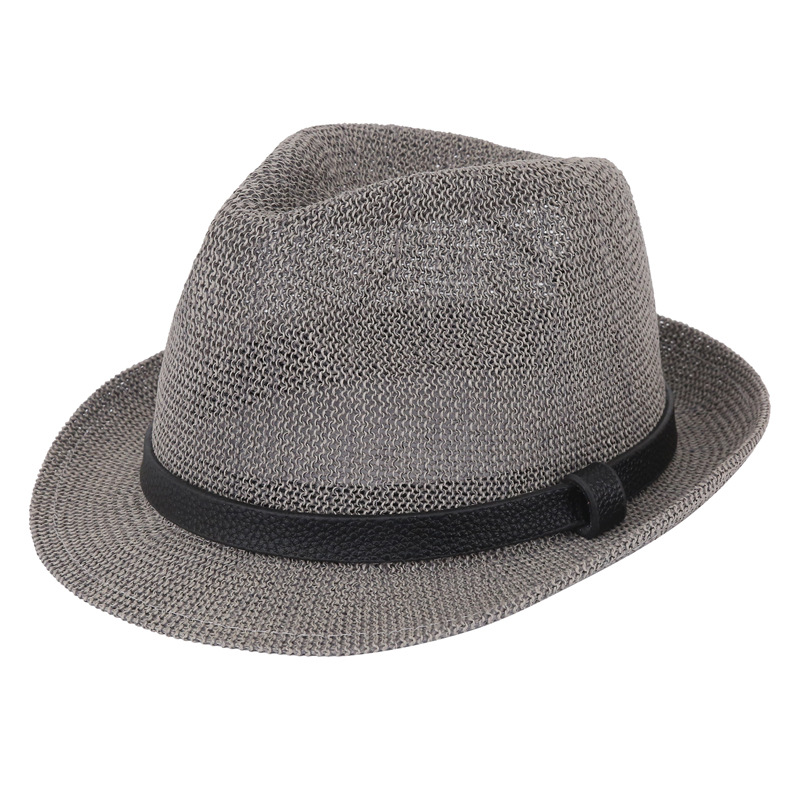 Hat Summer Small Fedora Style Straw Gauze Sun Neutral Unisex Jazz Hat