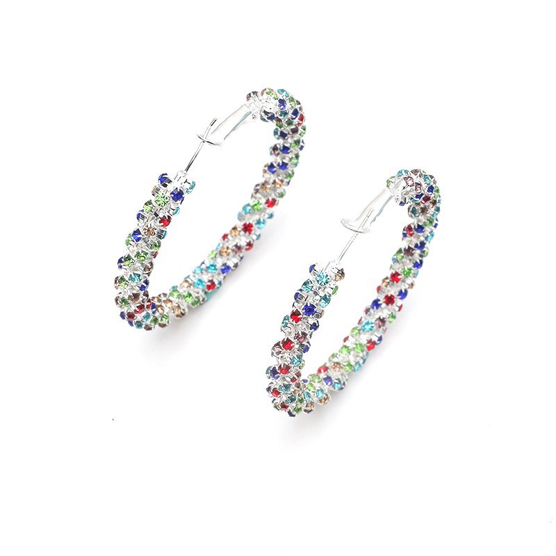 High-quality simple circle exaggerated earrings new diamond earrings