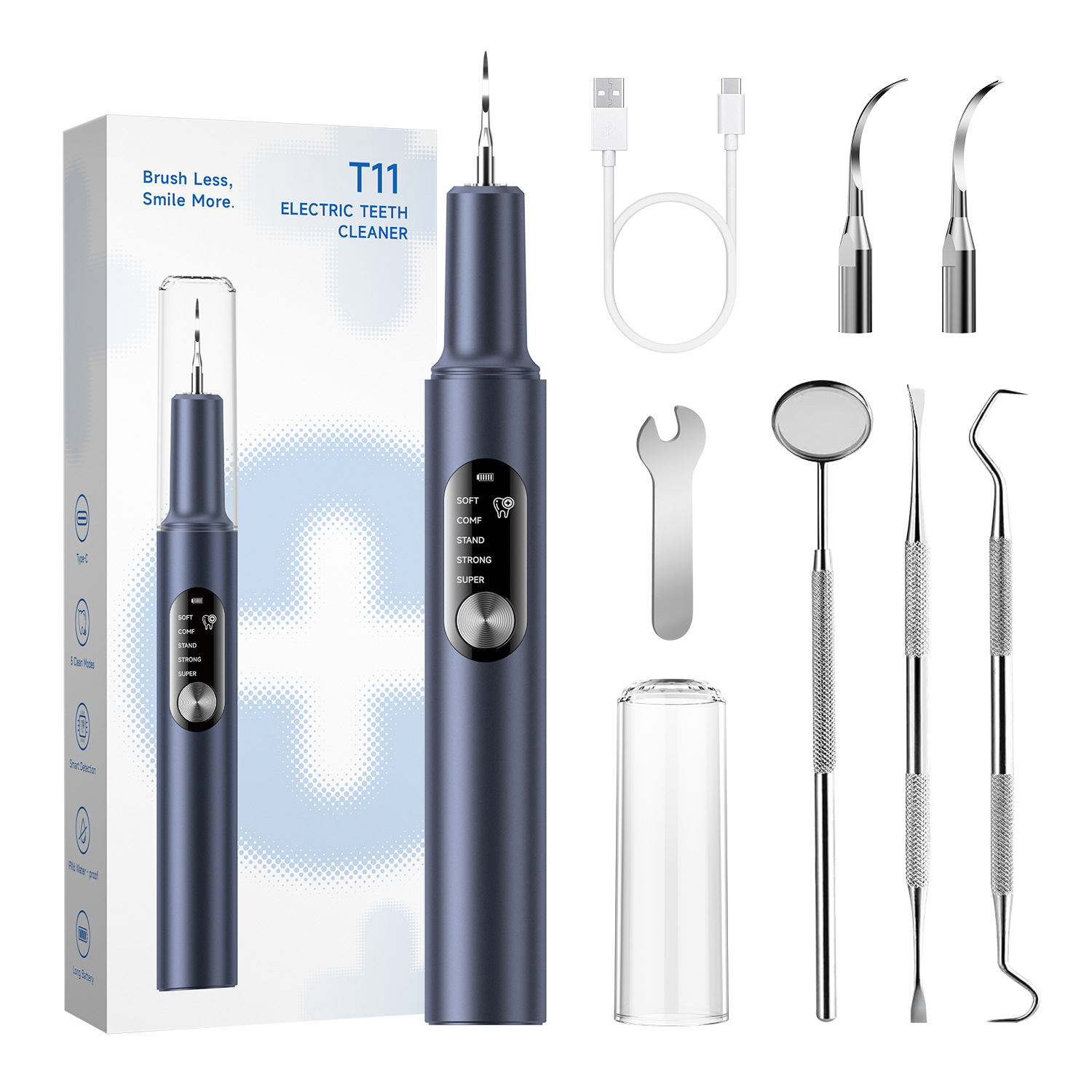 Ultrasonic tooth cleaner, Yue'er Wanwan, removes tartar and smoke stains, water flosser, whitening device, electric tooth cleaner, tooth cleaning