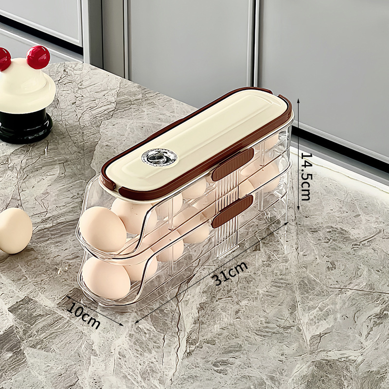 Egg Storage Box Side Door Storage Refrigerator Special Food Grade Rolling Egg Rack Fresh-Keeping Shelf Tray