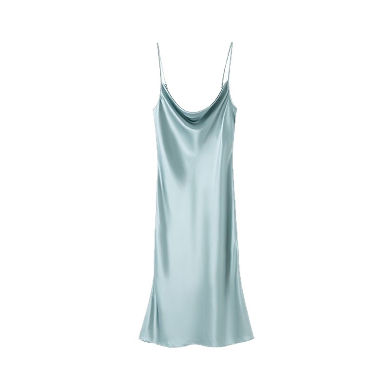 Summer Silk Camisole Dress for Women Cowl Neck Satin Dress Slim Fit Inner Wear Vest Dress