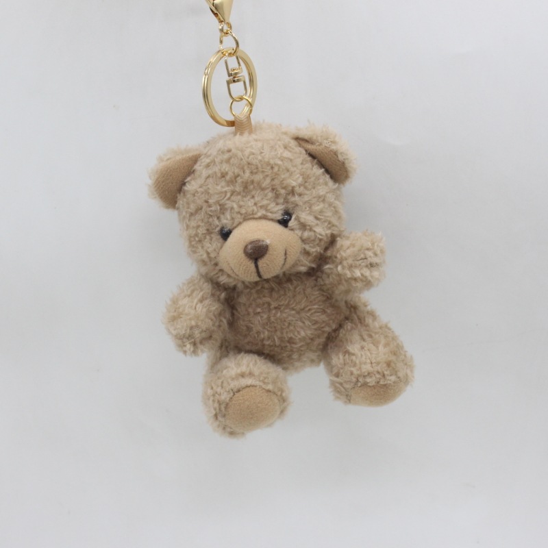 New Cartoon Curly Teddy Bear Plush Keychain Bag Charm Phone Case Decoration Doll Toy