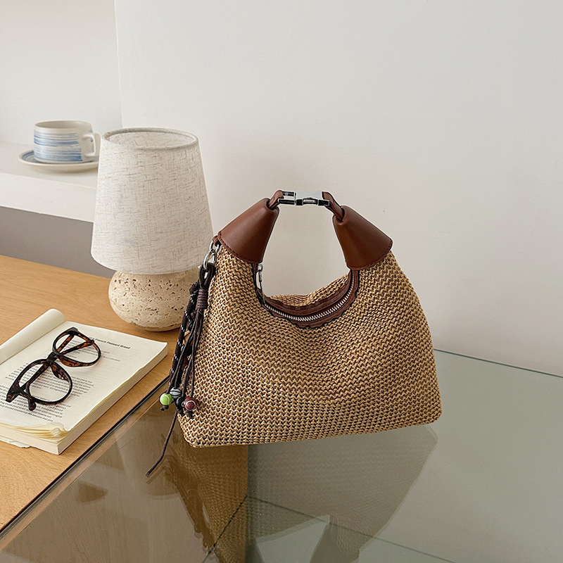Summer New Straw Bag 2026 New Shoulder Bag Casual Underarm Bag Popular Commute Woven Crossbody Bag for Women
