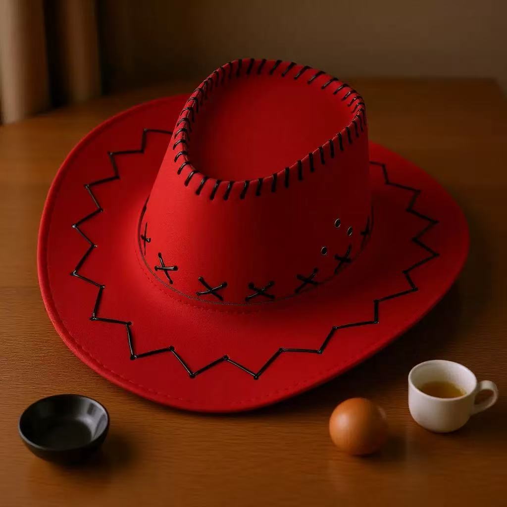 Western Cowboy Hat, Dick Cowboy Hat, Suede Cowboy Hat, Beach Flocking Travel Hat, Decoration