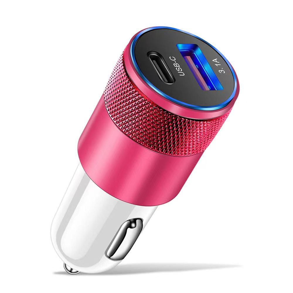 PD 20W Small Steel Gun Car Charger QC3.0 Car Charger 38W Fast Charging Dual USB Car Charger PD+2.4