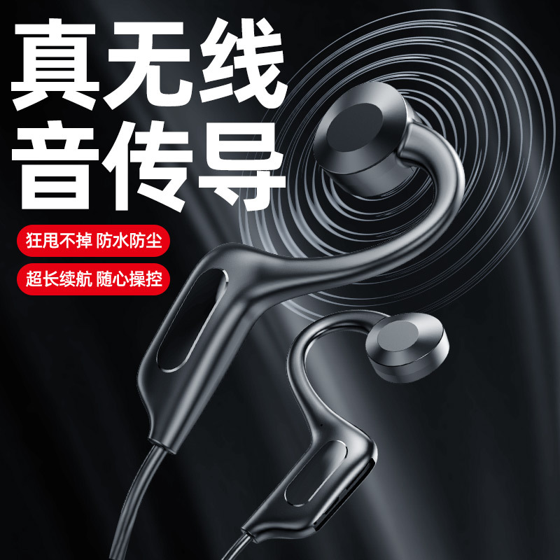 New Air Conduction Concept Bluetooth Earphones, Wireless In-Ear-Free Sport Hanging Long Standby, Private Mold