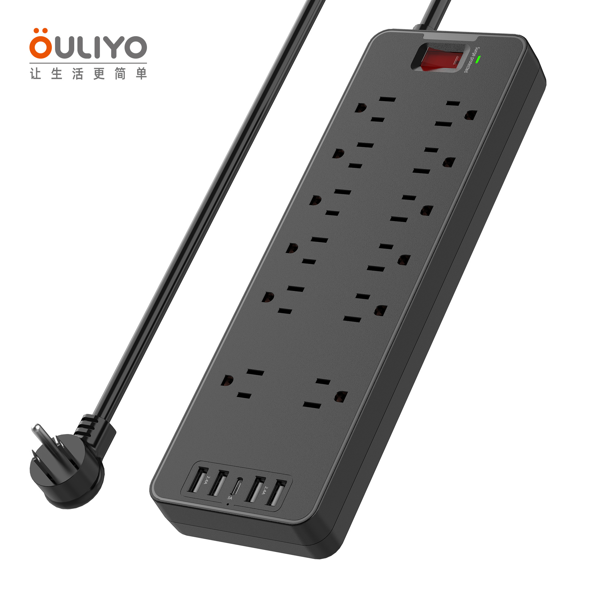 US Standard Household USB Power Strip 12-Port US Standard Power Strip Surge Protection US Extension Cord Socket