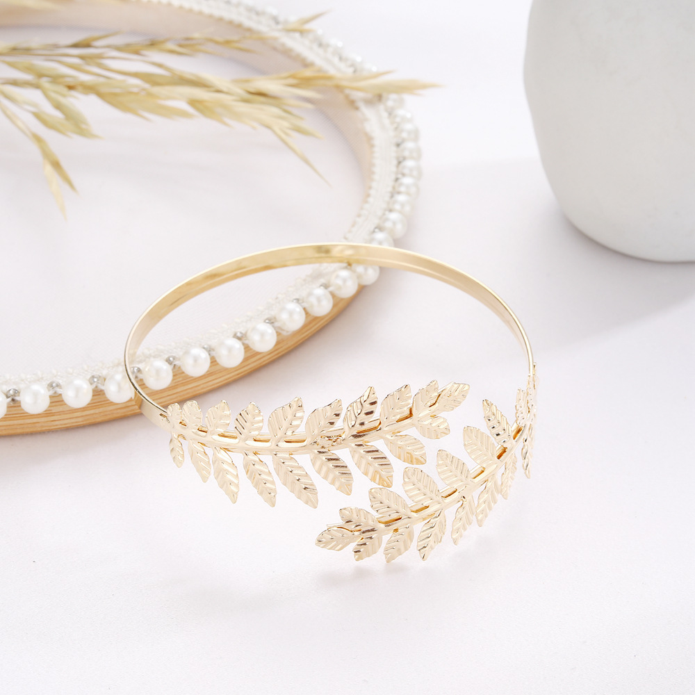New Hair Accessory Gold Leaf Pearl Headband Accessory