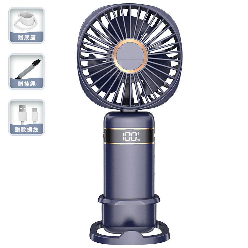 2026 new usb handheld fan digital display folding aroma desktop fan mini portable outdoor small fan