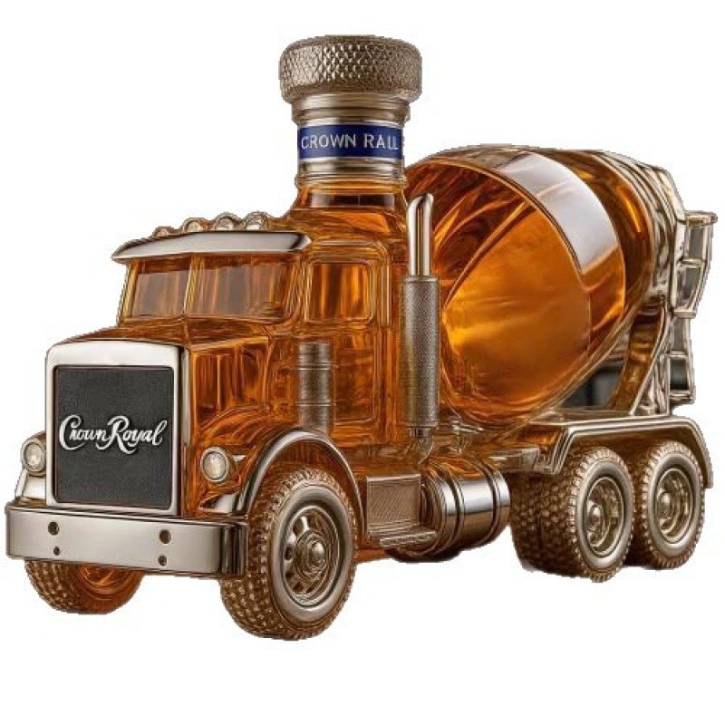 Safe packaging red wine soaking whiskey vodka empty bottle cement mixer truck whiskey bottle