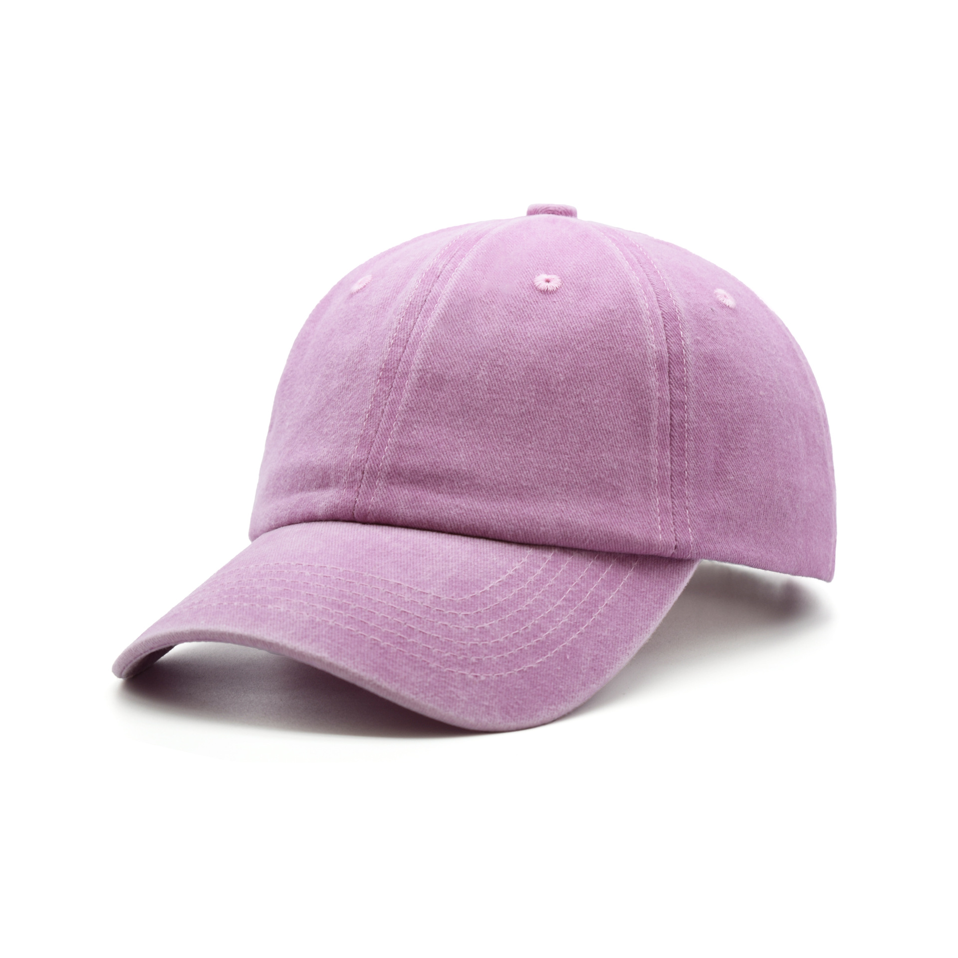 Coated Washed Baseball Cap Solid Visor Hat for Women Sunshade Distressed Denim Baseball Cap