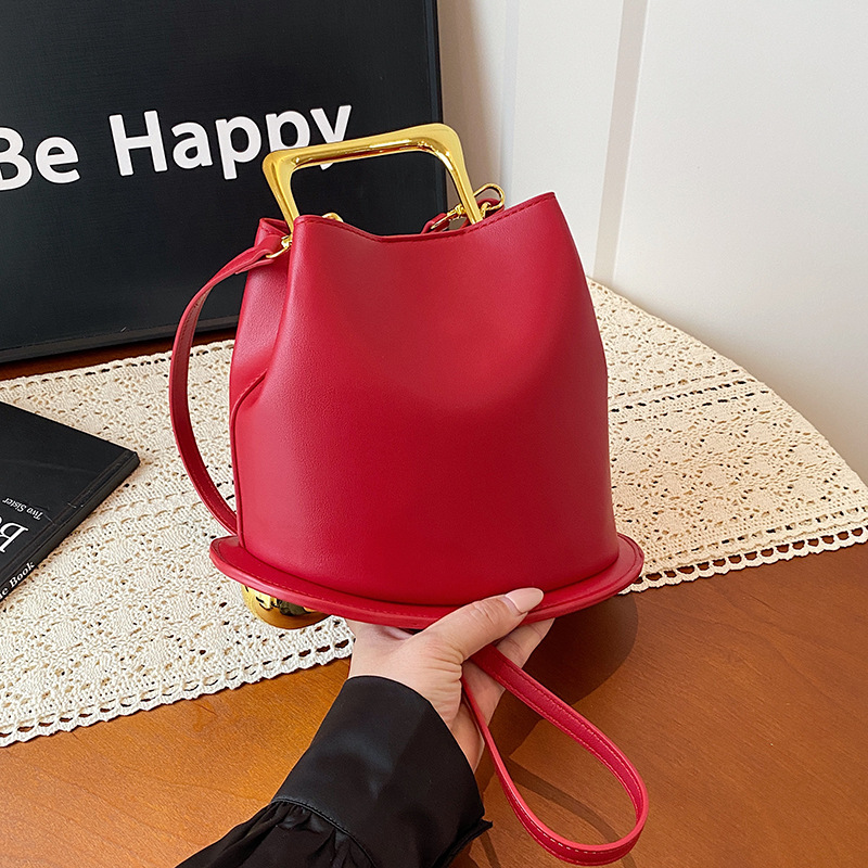 Bucket New Women's Bag Textured Handheld Shoulder Crossbody Bag
