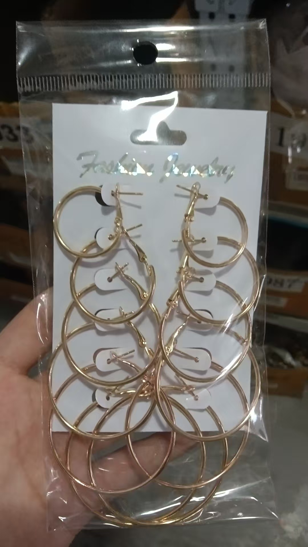 Geometric Earring Set Women Pearl Earring Hoop Earrings Card Set Alloy Earrings Set
