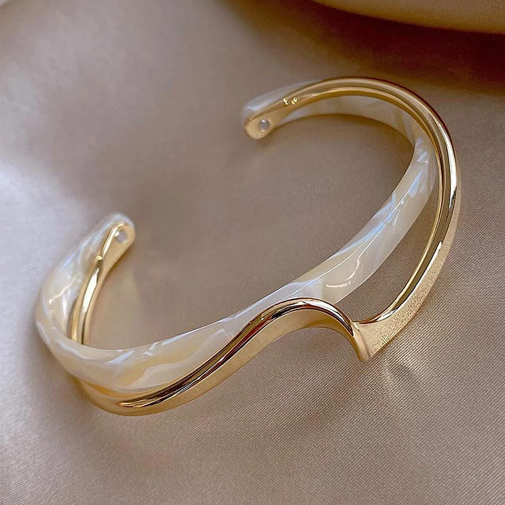 All-eco alloy bracelet - imitation mother-of-pearl open bracelet metal bangle