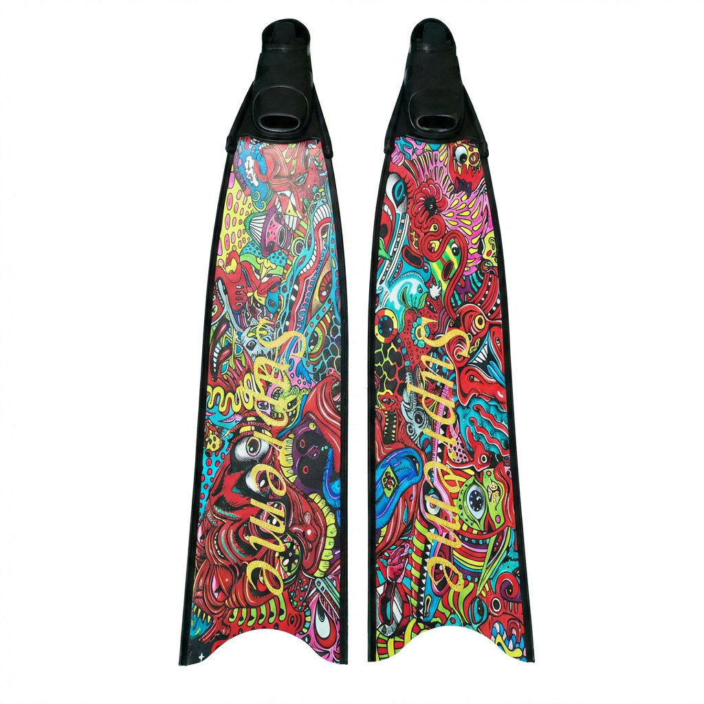 Free diving fin sticker Leaderf C4 V3 scuba fin pattern sticker logo diving equipment