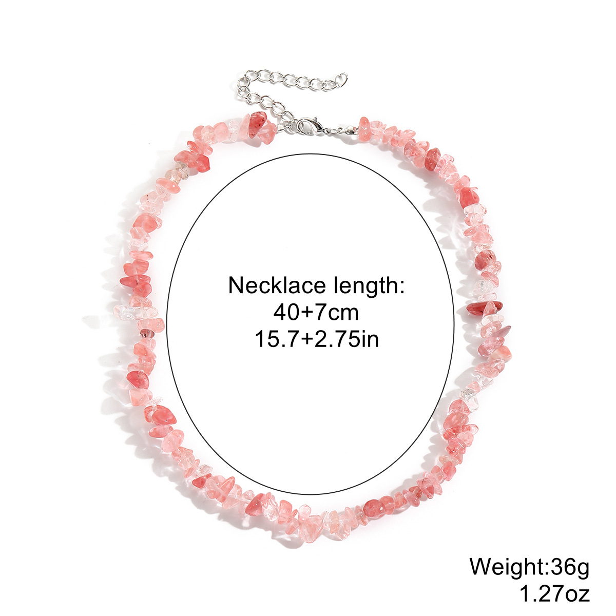 Necklace summer jewelry Bohemian colorful gravel necklace women natural stone necklace