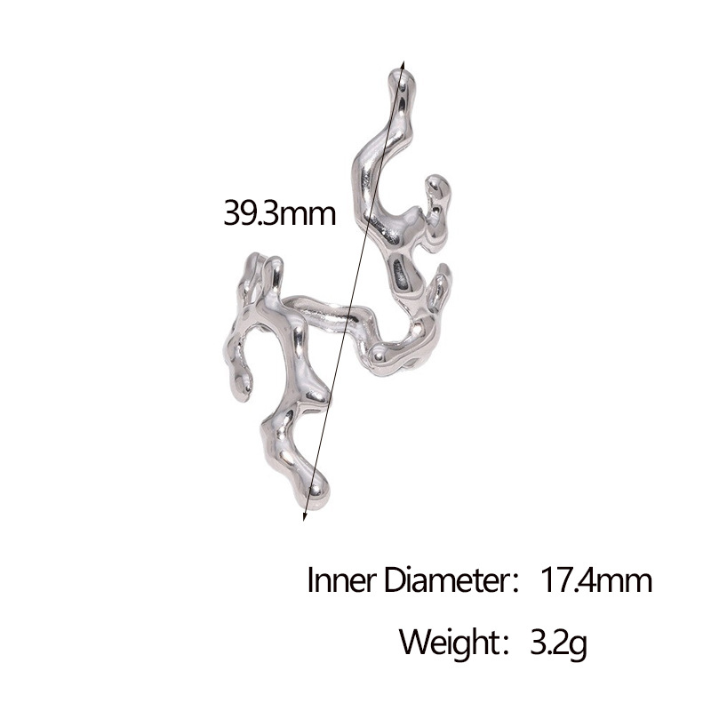 New stainless steel ring niche coral design simple style open adjustable titanium steel hand jewelry women