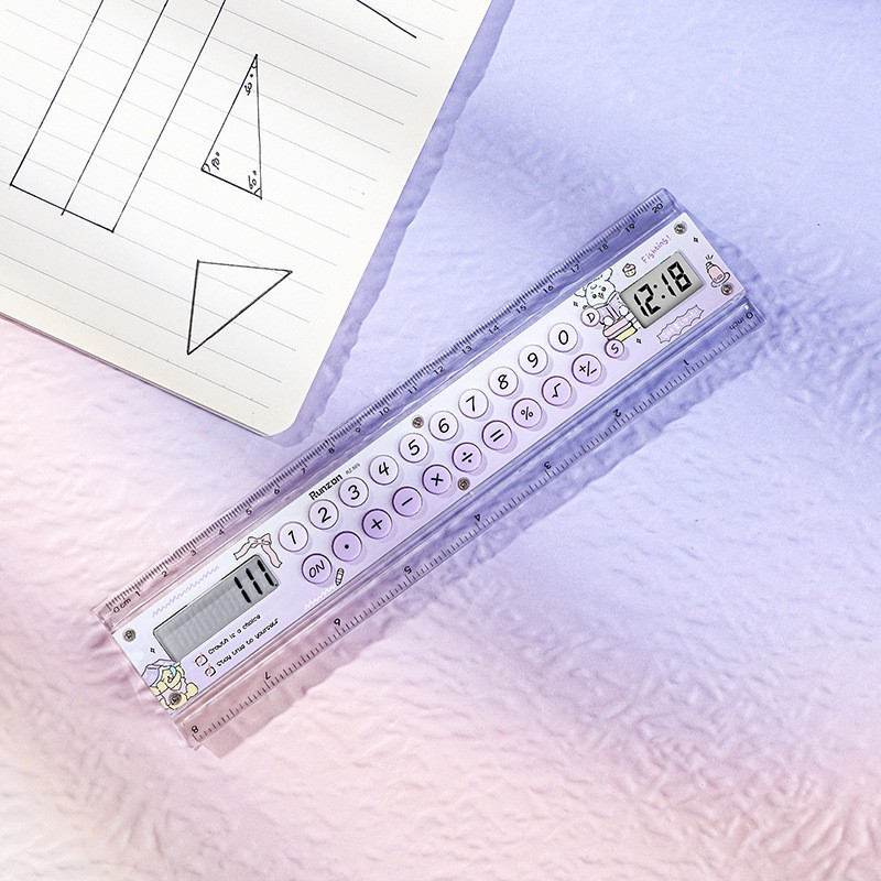 Ruler Calculator Cute Girl Ruler Multifunctional Student Stationery Computer Cute Learning Supplies