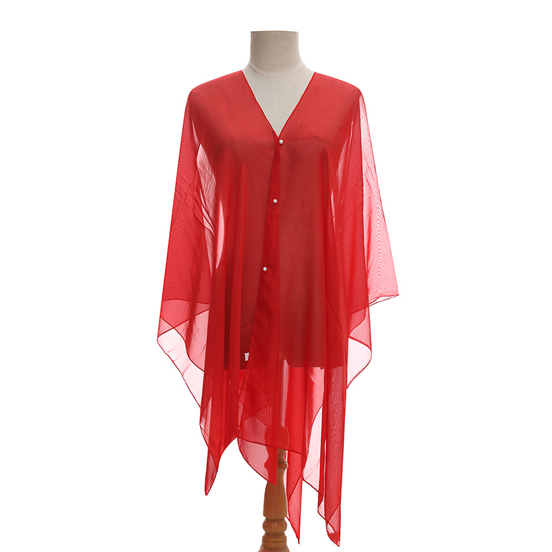 Summer New Scarf Solid Color Sun Protection Shawl Live Streaming Imitation Silk Shawl