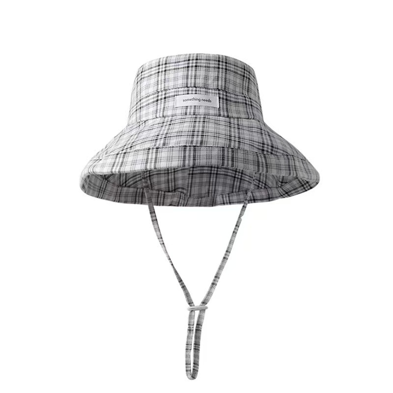 Striped Wide Brim Fisherman Hat for Women, Autumn, Foldable Casual Sun Hat, Outdoor Sun Protection Hat
