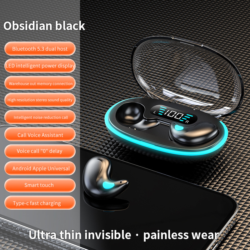 Private mold x55 sleep earphone battery display invisible in-ear mini e-sports Bluetooth low latency