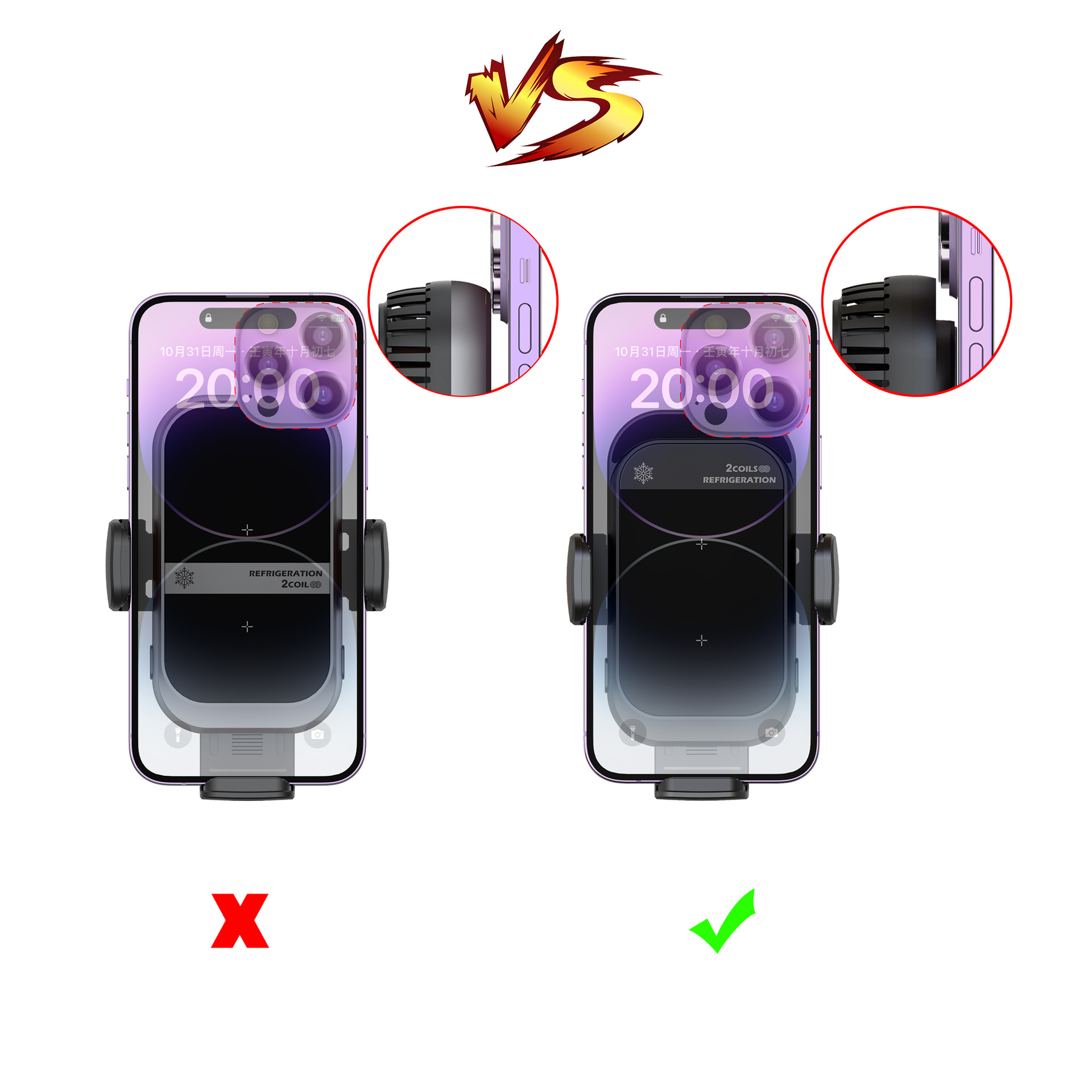 KC certified semiconductor electronic cooling + fan cooling car wireless charger mount