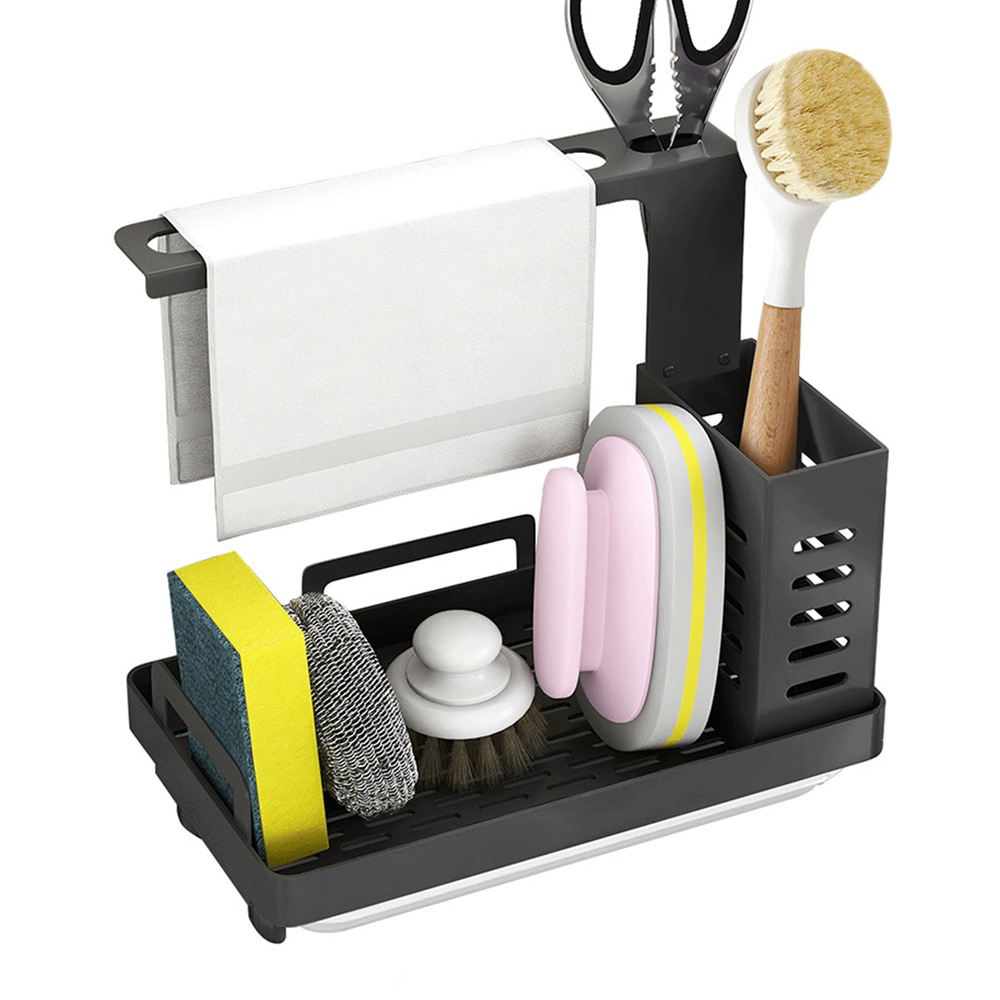 Stainless Steel Sink Faucet Sponge Drip Rack Dish Cloth Rack Kitchen Supplies Steel Wool Dishwashing Cloth No Installation