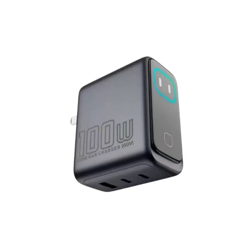 100W GaN Charger AI Smart Screen Display Fast Charging Head 45W Multi-Port Full Protocol Phone Digital Display Charger