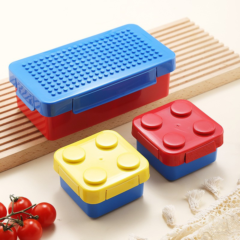 DIY pixel building block bento box, lunch box, picnic box, children's salad box, fruit box