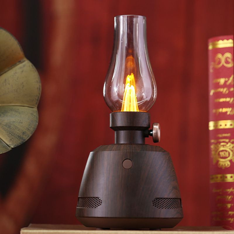 New Outdoor Camping Lantern Atmosphere Light Speaker Flame Kerosene Lamp Bluetooth Speaker