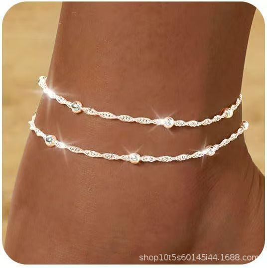 Love cross bead bracelet zircon gold paperclip stackable bracelet generous women