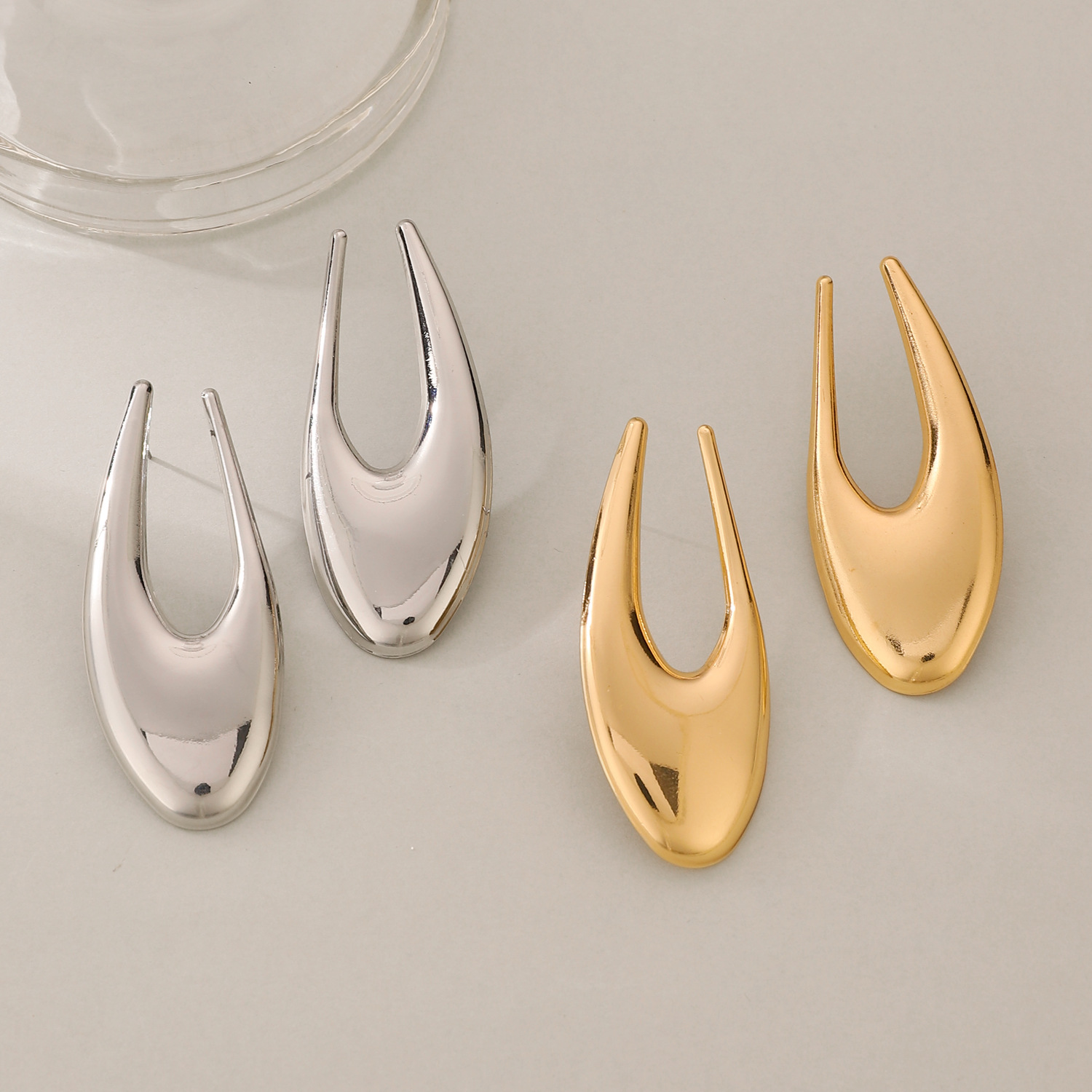 Earrings Smooth Surface Ear Stud Ear Cuff Simple Earrings