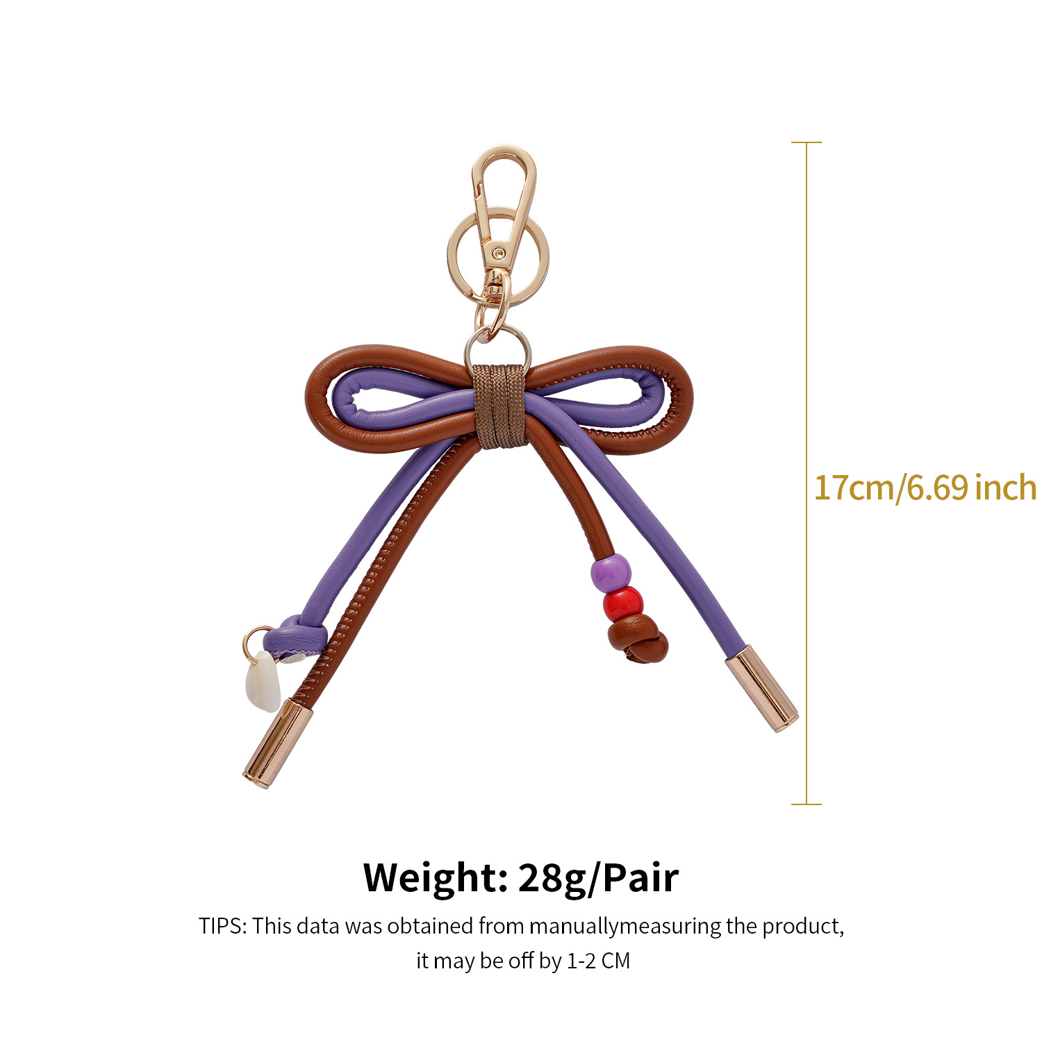 Original Miu-style Bag Pendant Chain INS Style Leather Keychain Handmade Pendant