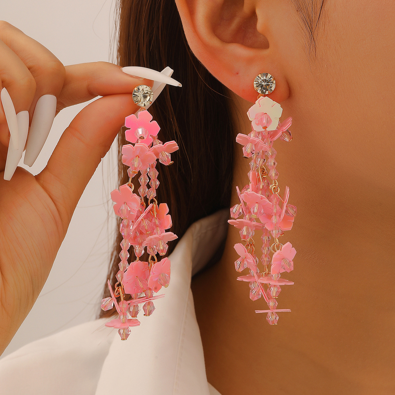 Summer Flower Earrings Women Dopamine Vacation Style Exaggerated Starfish Stud Earrings Handwoven Raffia Earrings Women