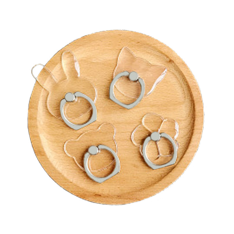 Transparent Ring Stand Phone Ring Finger Grip Rotating Support Stand Adhesive PC Acrylic Phone Ring Grip