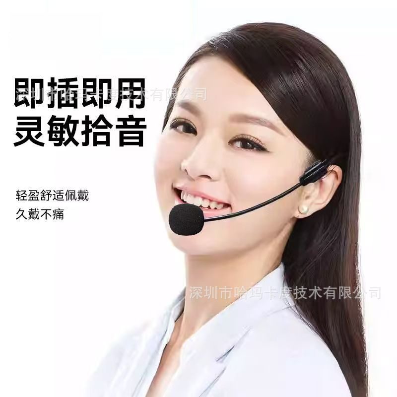Original head-mounted dual-channel microphone thick mic teacher teaching amplifier small bee microphone universal tour guide