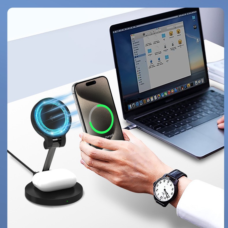 MagSafe magnetic wireless charger QI2.0 foldable for Apple phones wireless charger