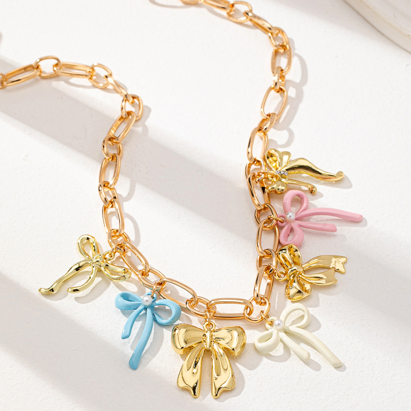 Qingdao Daiwei Accessories Clock Cherry Heart Pendant Necklace Summer Seaside Beach Cute Sweet Style Necklace