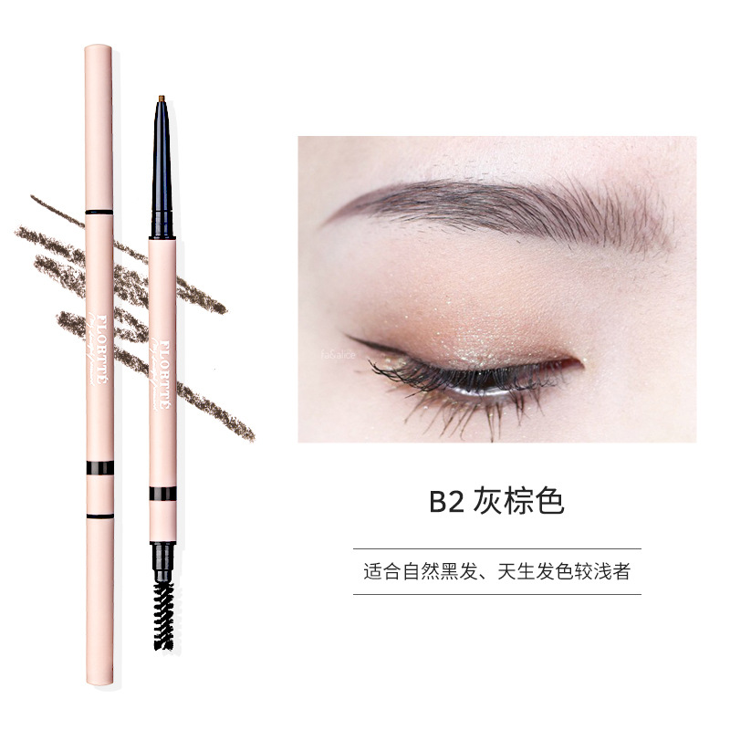 Authorized Flortte Double-Ended Ultra-Fine Eyebrow Pencil and Eyebrow Powder Makeup