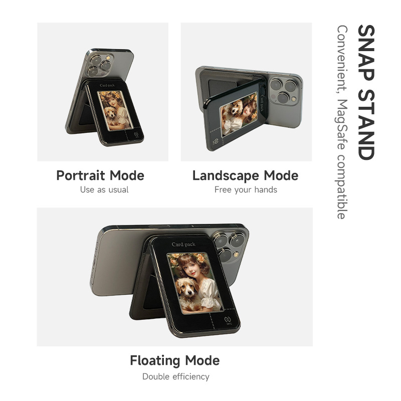 New Four Colors E-Ink Card Holder Stand Magnetic Screen Projection for iPhone Android Phone Series