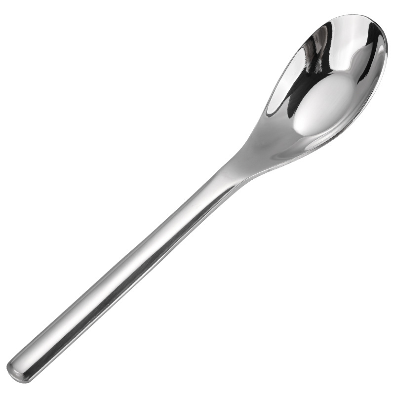 316L stainless steel ingot spoon, long handle coffee stirring spoon, dessert spoon, flat bottom spoon, household thickened spoon