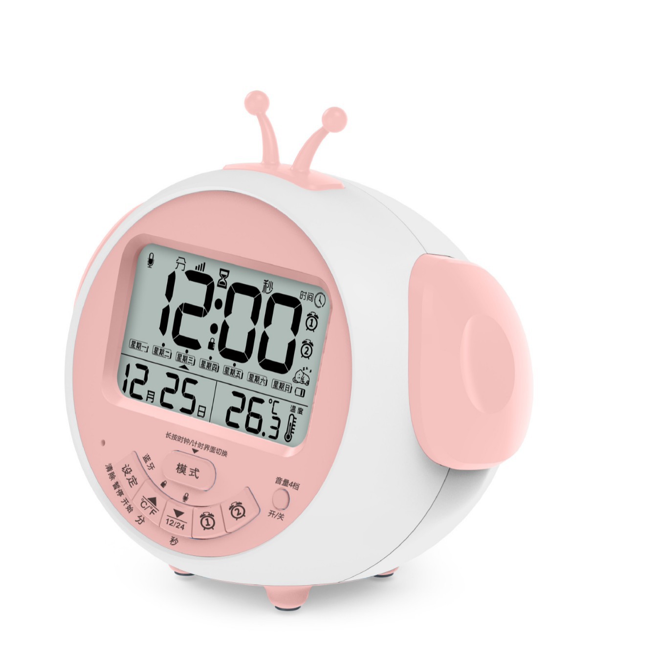 New Cartoon Chinese Voice-Reporting LCD Children Alarm Clock Student Desktop Clock with Alarm and Countdown Electronic Clock