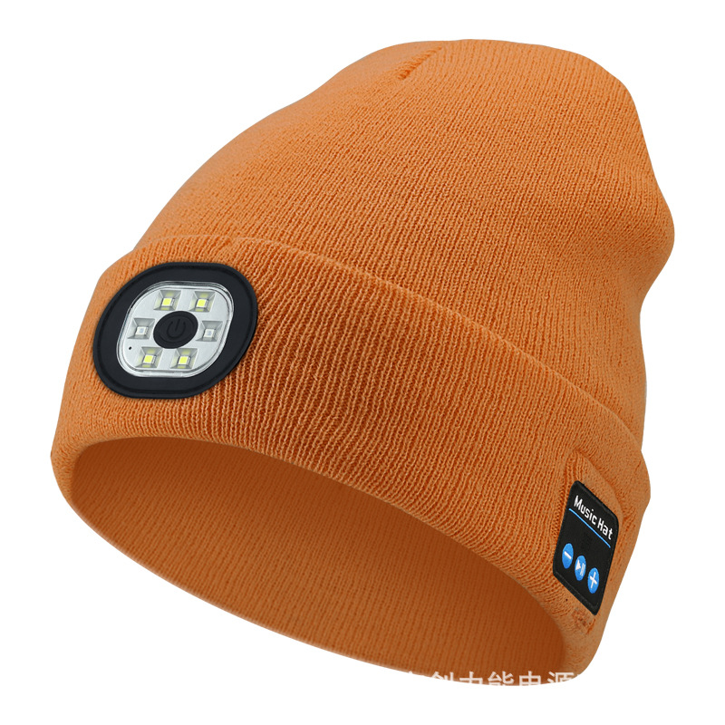 Multifunctional Glowing Bluetooth Music Headphone Lamp Hat Night Running Cycling LED Lighting Knitted Hat